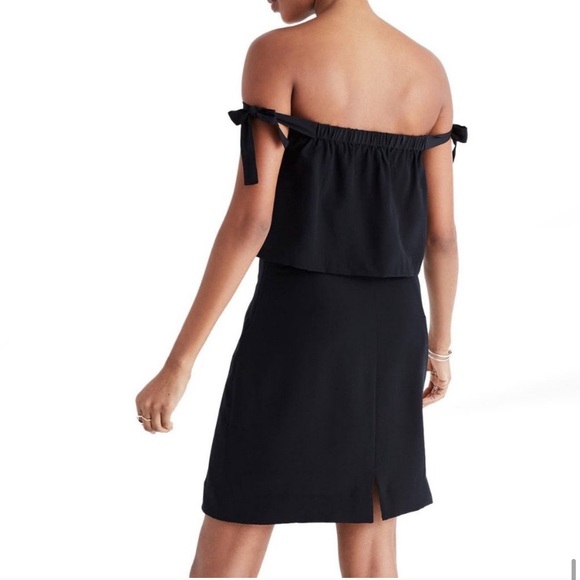 Madewell Off The Shoulder Silk Tie Dress - Picture 2 of 8